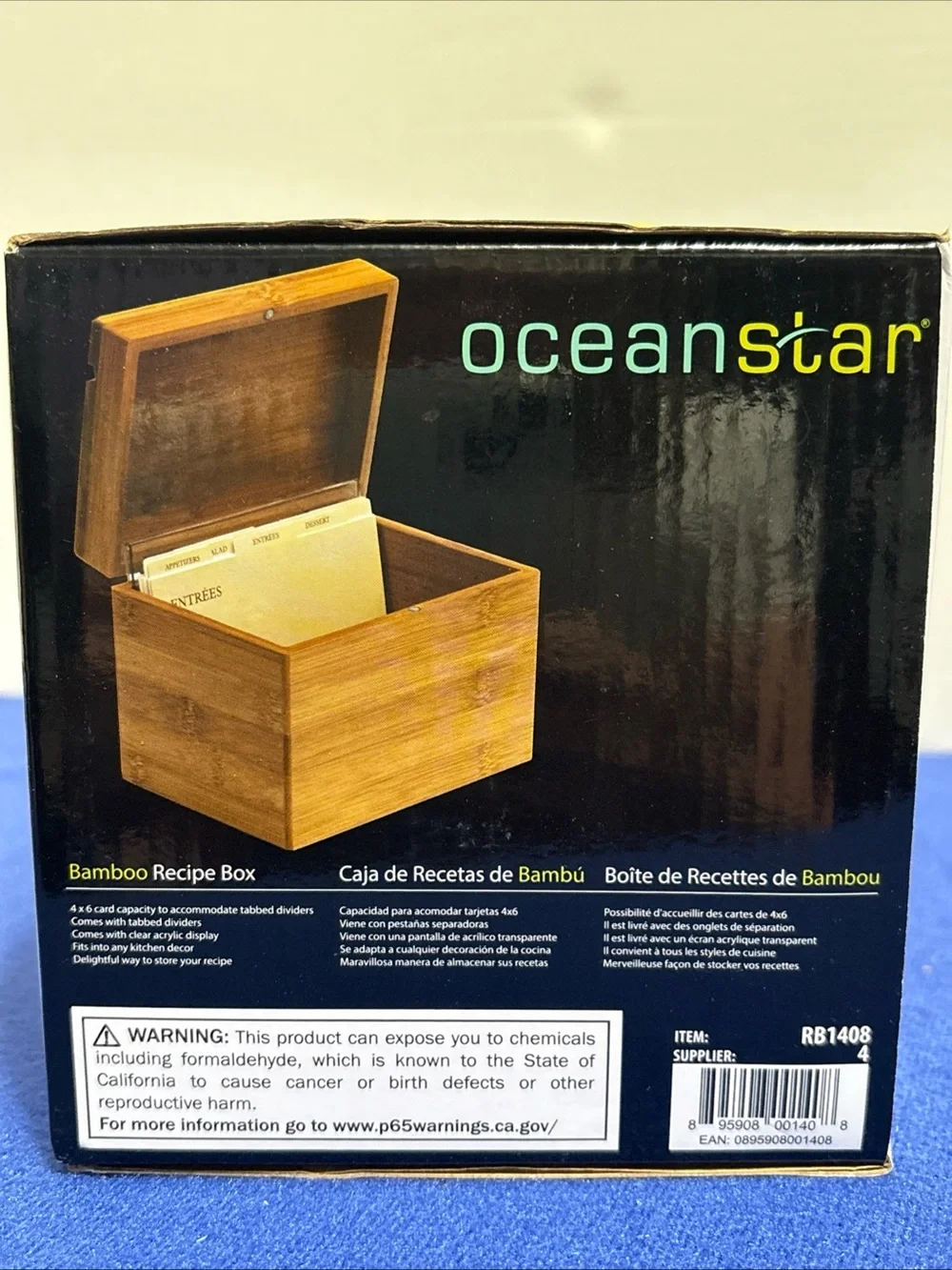 Bamboo Recipe Box NEW